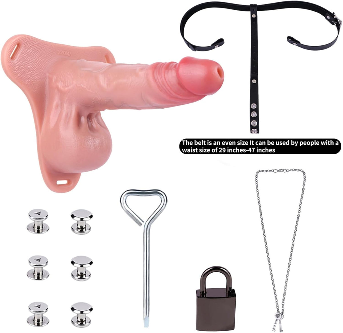 9 Inch Long Dildo Sleeve Silicone Chastity Cage Penis Sheath - Silicone Chastity Device Cage Men Penis Sleeve Enlarger with Cock Ring Adult Sex Toy (with Harness)