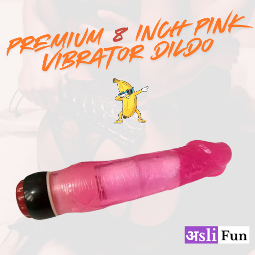 Premium 8 Inch Pink Vibrator Dildo For Women